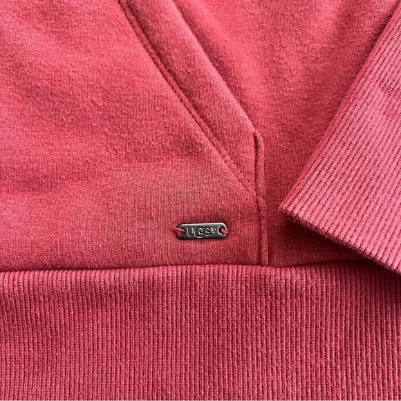 UGG Pauline Double Knit Fleece Jacket Rust Red Medium - Picture 3 of 9